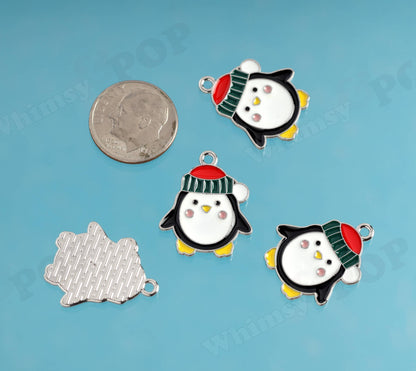 Christmas Charms, Penguin, Reindeer, Snowman, and Santa Charms