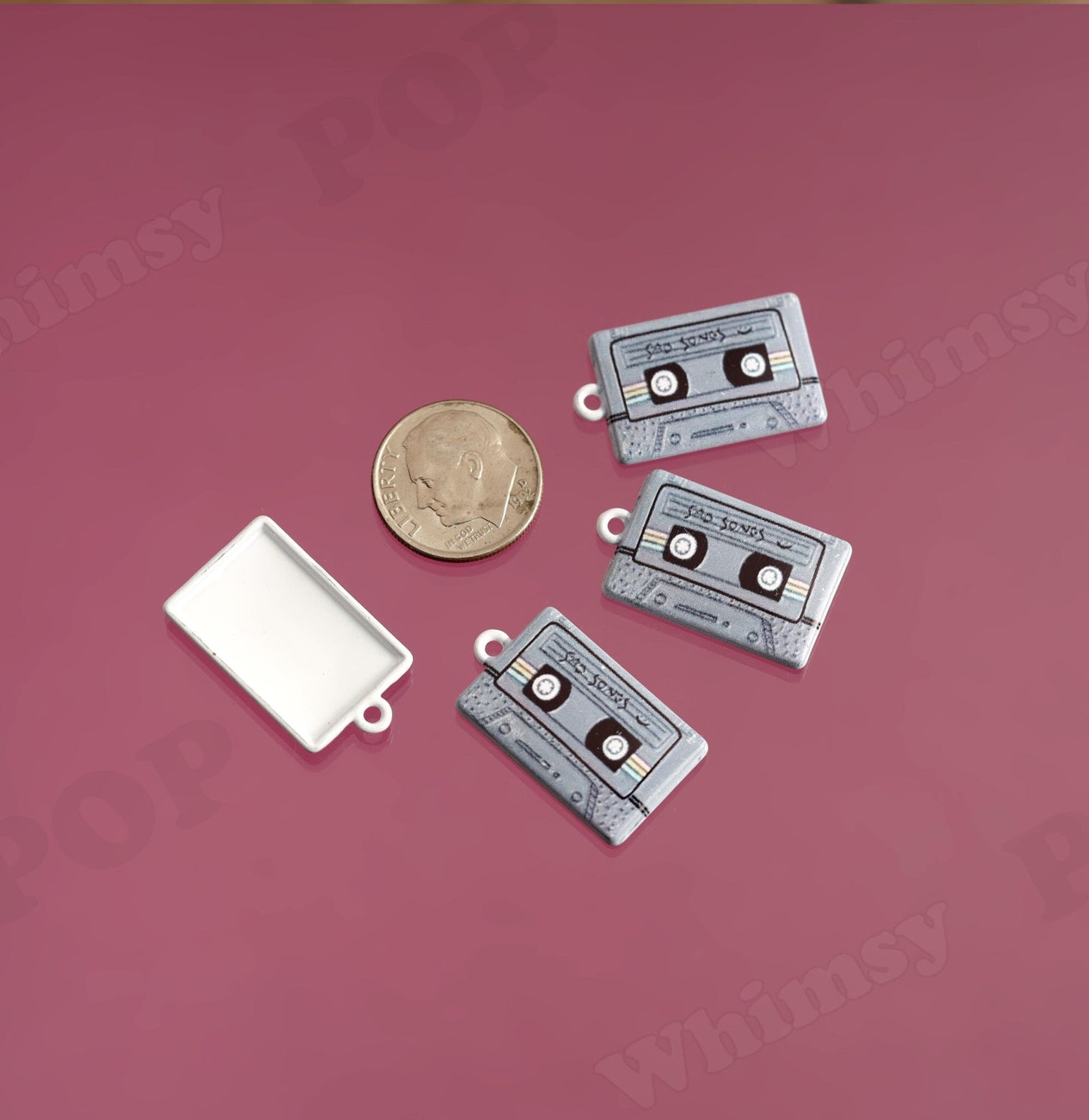 Retro Cassette Tape Charms, Mixed Tape Charms and Pendants