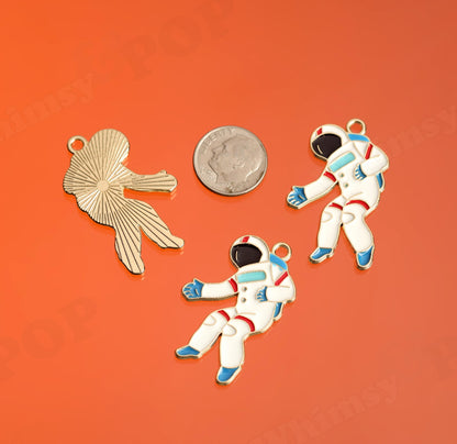 Retro Astronaut Charms and Space Rocket Charms
