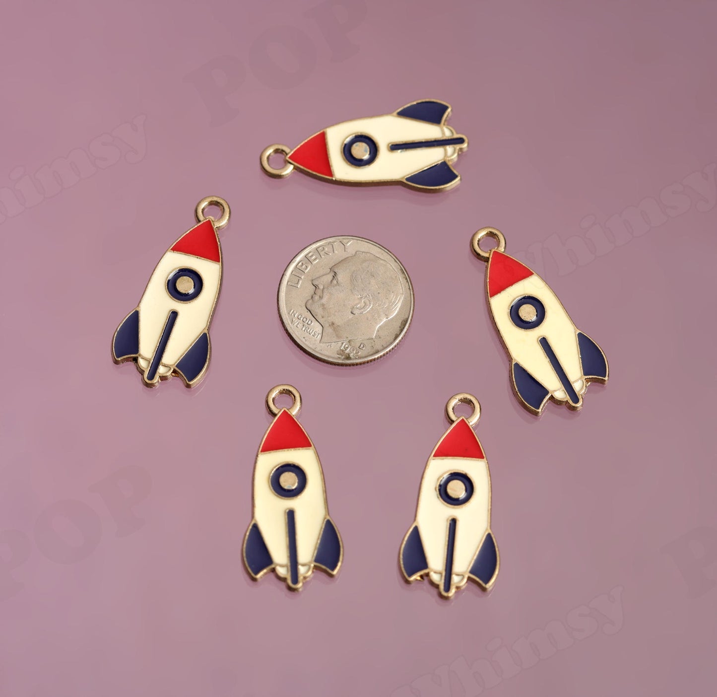 Retro Astronaut Charms and Space Rocket Charms