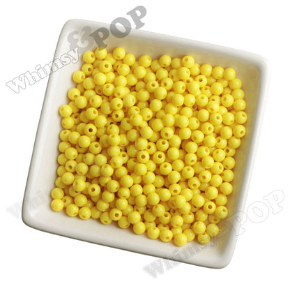 YELLOW 6mm Solid Gumball Beads - WhimsyandPOP