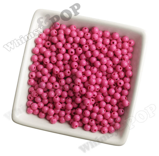 HOT PINK 6mm Solid Gumball Beads - WhimsyandPOP