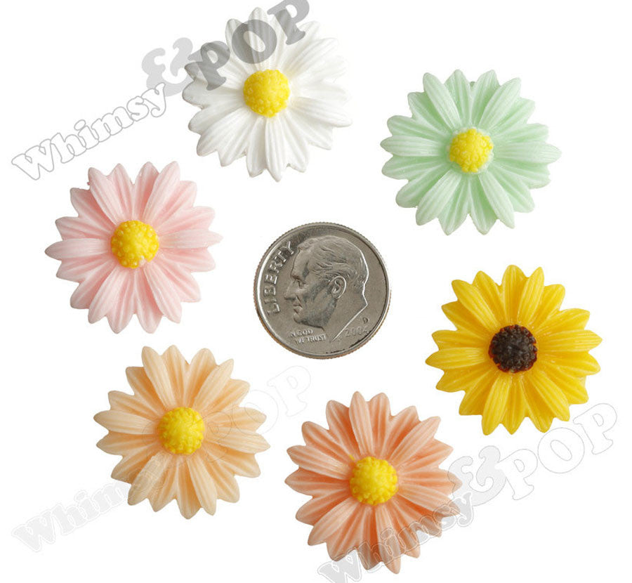 MIXED Color 22mm Gerber Daisy Flower Cabochons - WhimsyandPOP