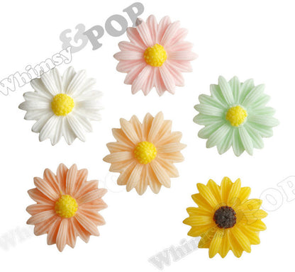 MIXED Color 22mm Gerber Daisy Flower Cabochons - WhimsyandPOP