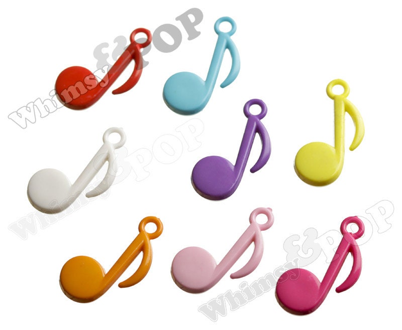 Acrylic Musical Note Charms, Music Charm Bracelet Necklace Findings, Acrylic Jewelry, Musical Notes, Music Charm, 27mm x 12mm (R11-009-018)