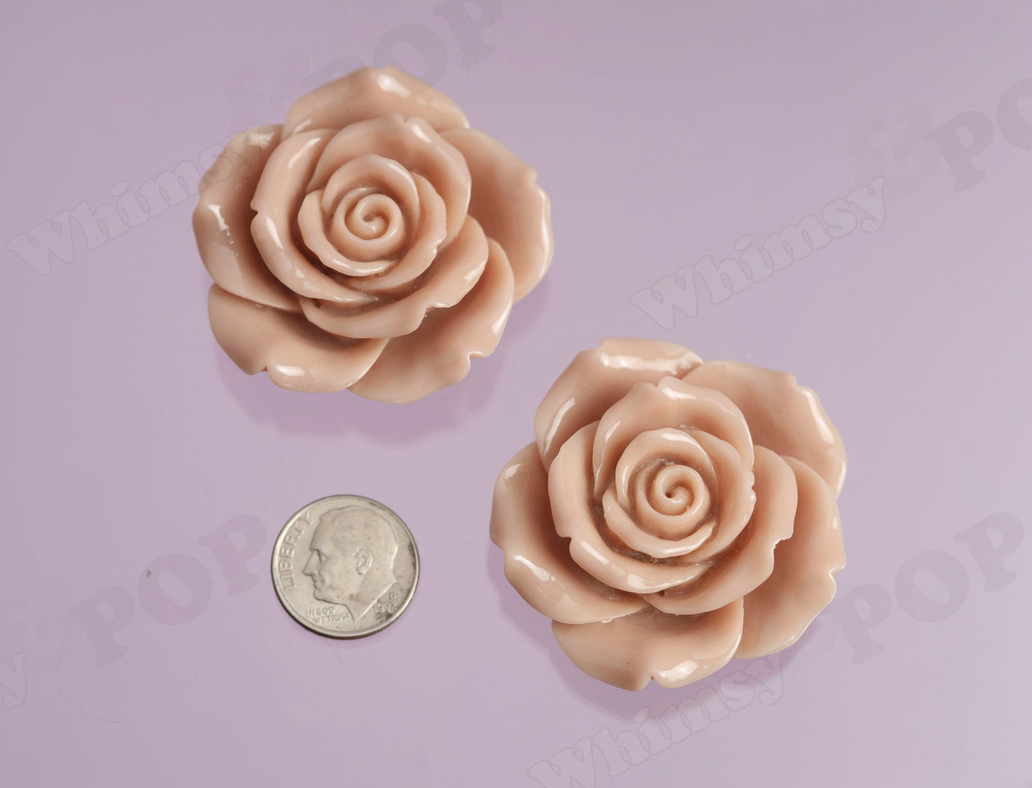 Huge Detailed 44mm Rose Cabochons, Flower Cabochons