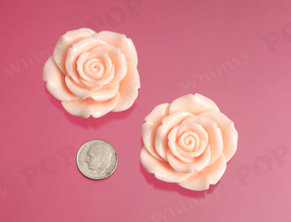Huge Detailed 44mm Rose Cabochons, Flower Cabochons