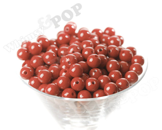 RED 12mm Solid Gumball Beads - WhimsyandPOP