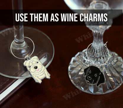 Pet Charms decorating a Wine Charm 