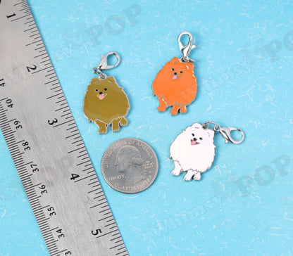 Pomeranian or Long Haired Chihuahua Enamel Dog Charms