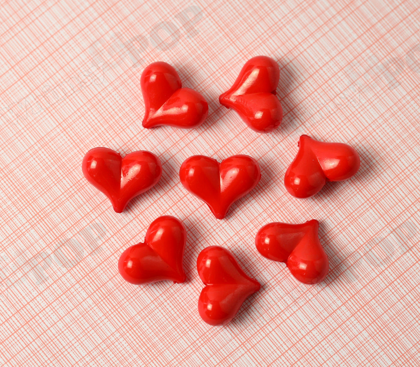 Red Heart Beads for DIY Jewelry