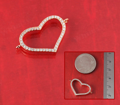 Rose Gold Plated Heart Connector Charm