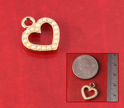 Rose Gold Plated Heart Connector Charm