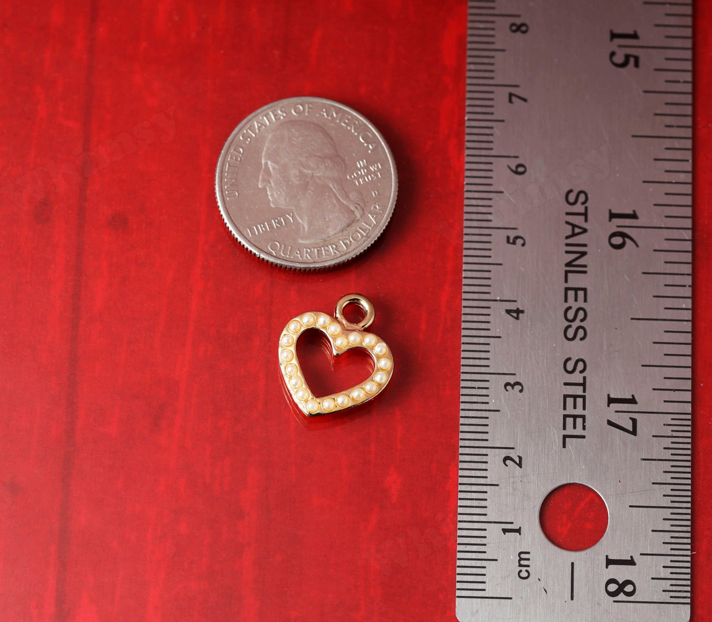 Rose Gold Plated Heart Connector Charm