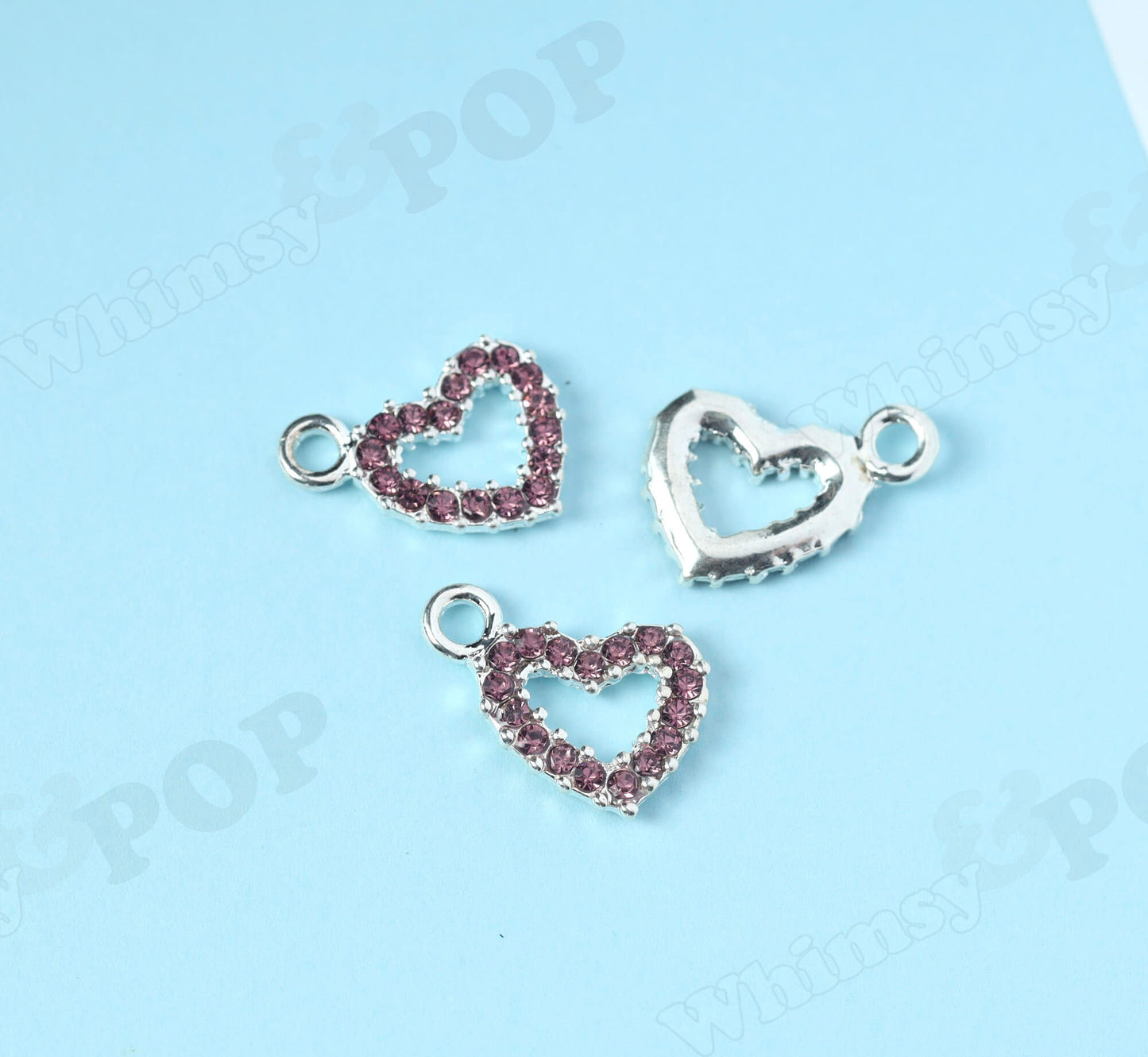 Purple Heart Charms in Many Colors for DIY Jewelry