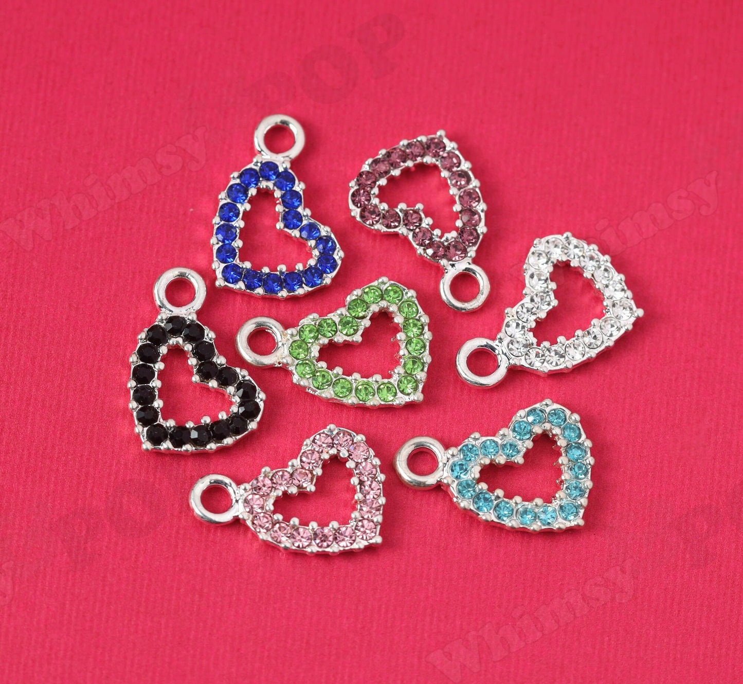 Heart Charms in Many Colors for DIY Jewelry
