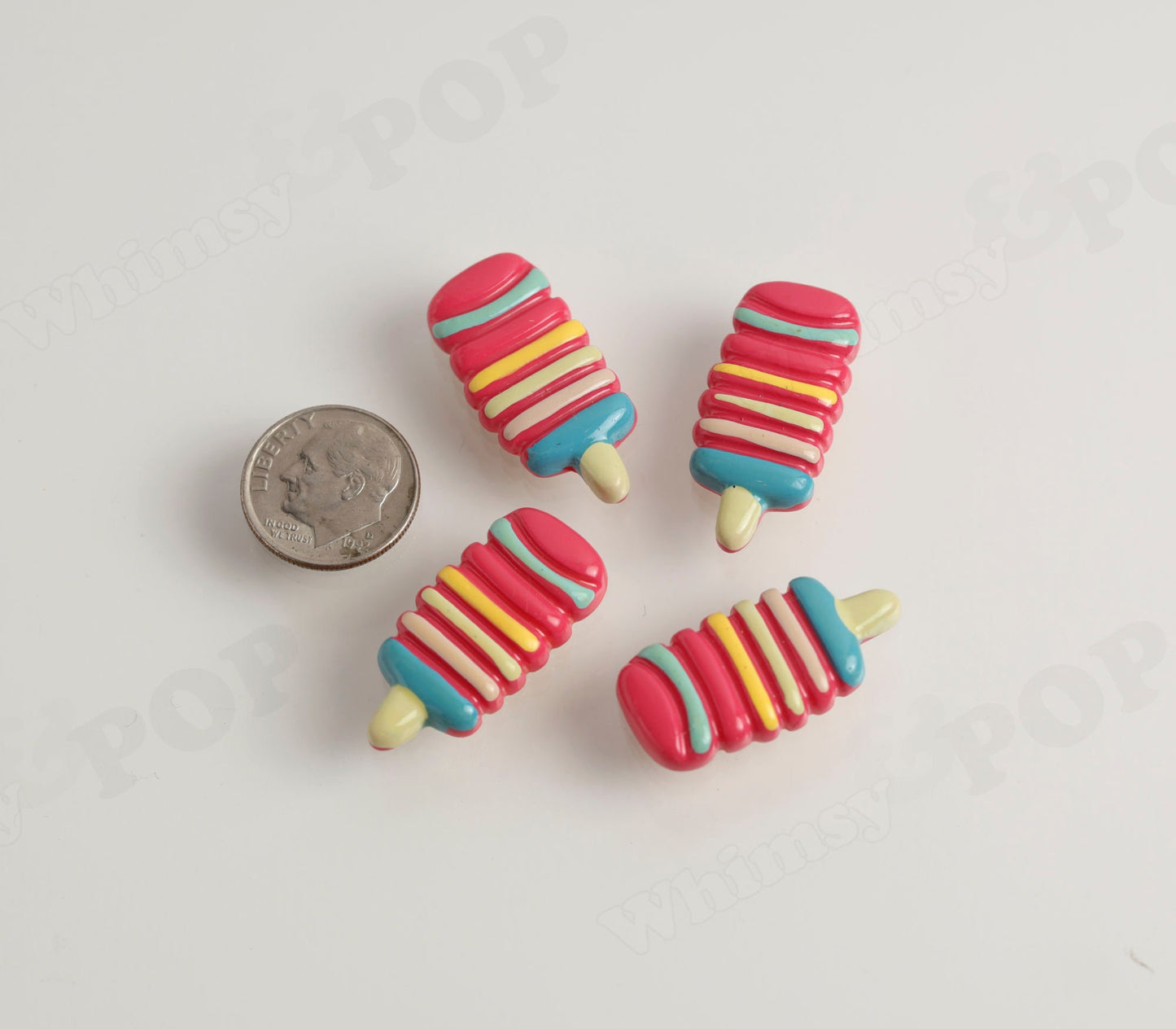 Ice Cream Cabochons, Kawaii Cabochons, Ice Cream Cone Double Scoop Resin Flatback Cabochons, 12mm x 23mm (R6-075) Slime Beads