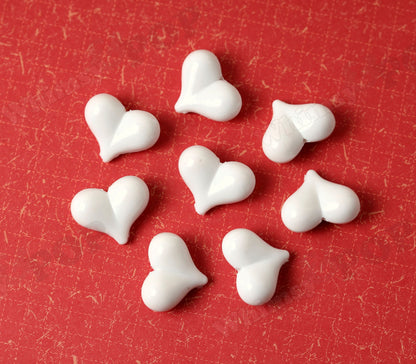 White Heart Beads for DIY Jewelry