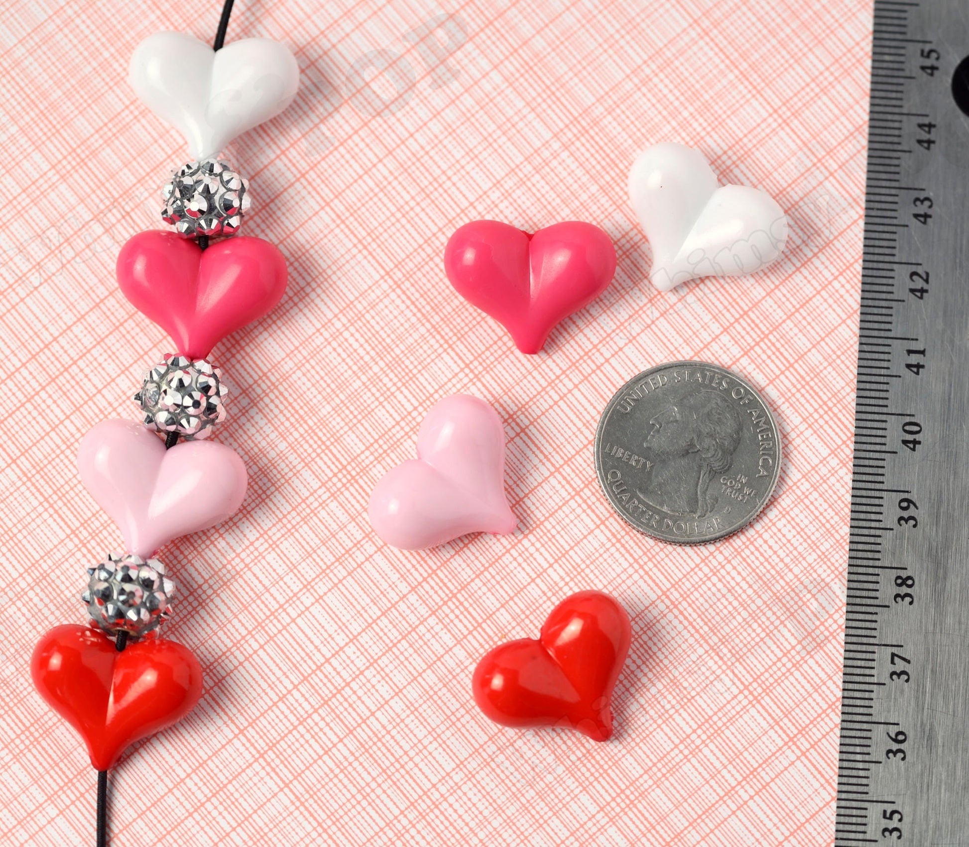 Many Heart Beads for DIY Jewelry