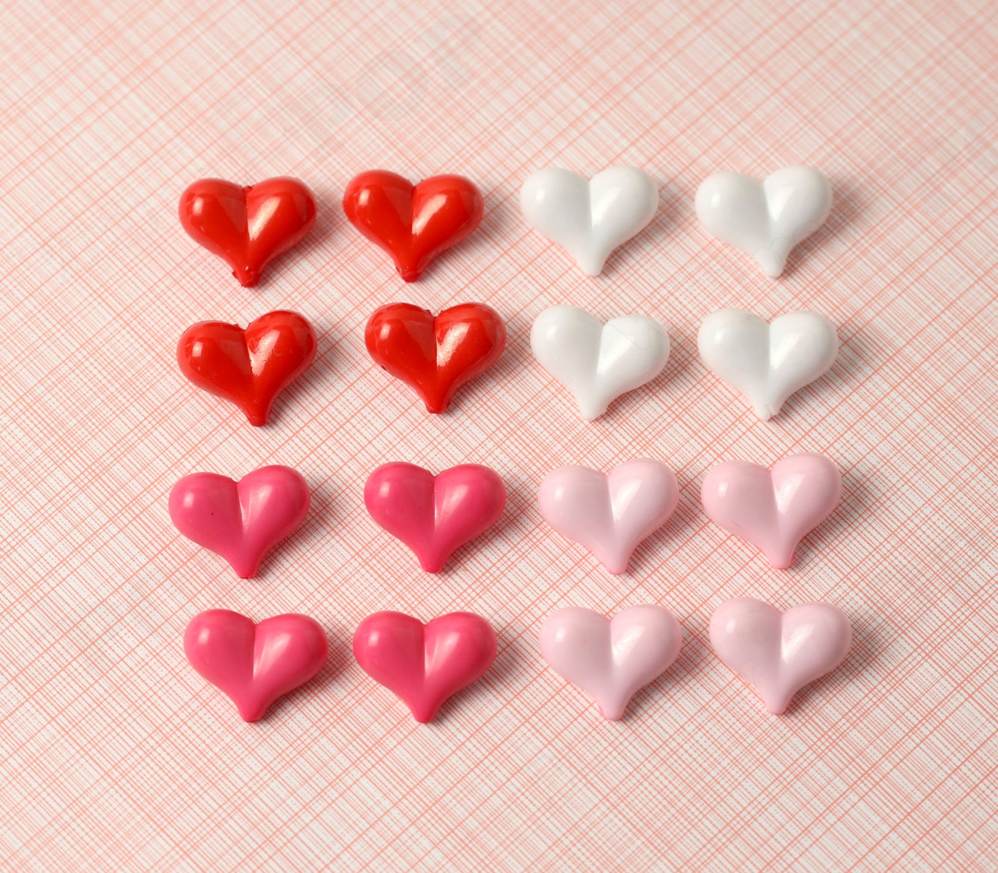 Red and Pink Heart Beads for DIY Jewelry