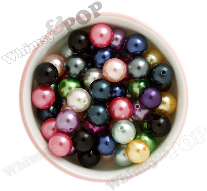 SILVER 16mm Metallic Pearl Gumball Beads - WhimsyandPOP