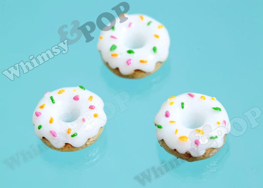 Kawaii Cabochons, Candy Sprinkles CakeDoughnut Donut Decoden Resin Flatback Cabochons, Donut Cabochons, Slime Beads, Dollhouse 16mm (R6-021)