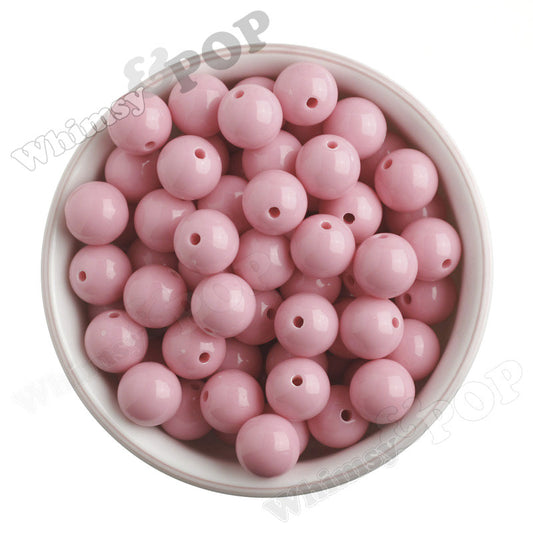 PASTEL PINK 16mm Solid Gumball Beads - WhimsyandPOP