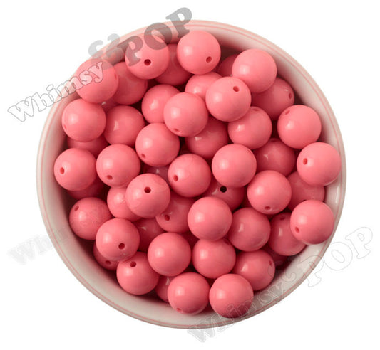 FLAMINGO PINK 16mm Solid Gumball Beads - WhimsyandPOP
