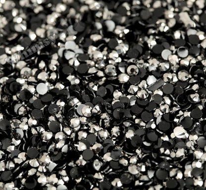 SS12 - 250 PACK of Silver Hematite 14 Facet Resin Rhinestones, SS12 Resin Flatback Rhinestones, 3mm Resin Rhinestones