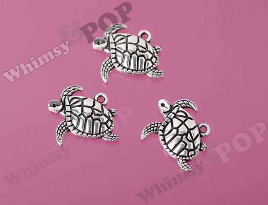 Tortoise Turtle Little Turtle Silver Tone Alloy Tibetan Silver Charms(R8-174)