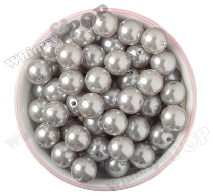 SILVER 16mm Metallic Pearl Gumball Beads - WhimsyandPOP