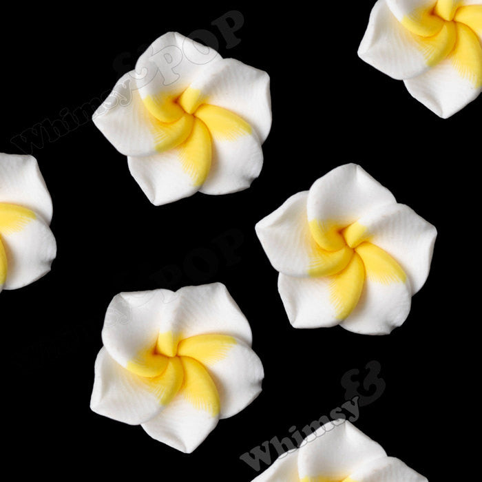 WHITE 15mm Plumeria Flower Beads - WhimsyandPOP
