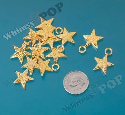 Shiny Star Gold Tone Charms - WhimsyandPOP